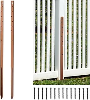 GROWNEER 2PSC Timber Fence Post Repair Stakes Kit Heavy Duty Fence Post Stakes Ground Spike Reinforces and Repairs Damaged or Broken Post(to fix 1 Broken Wood Post)