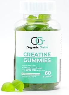 OG Creatine Monohydrate 5000mg Max Gummies - Natural Blueberry Flavour, Vegan, Energy Boost for Athletes - Premium Pre Workout for Men & Women, Superior Absorption, Formulated by Doctors