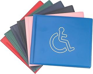 Disabled Badge Holder, PU Leather for Car, Blue Parking Disability Badge (Blue)