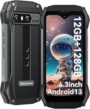 Blackview N6000SE Mini Rugged Smartphone 2024, 4.3-inch Small Rugged Phone,128GB ROM, Android 13, Dual SIM 4G, 208g Weight, 13MP, IP68 Waterproof Phones, 10W Fast Charge 3700mAh, NFC-Orange