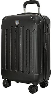 Lightweight Travel Cabin Bag, Carry On Suitcase, ABS, Water Resistant, Safe Locking System, EasyJet Overhead Compliant (Black)