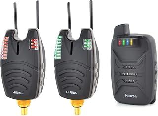 Hirisi Tackle Waterproof Wireless Carp Fishing Bite Alarm Set with Snag Ear Bar 200m