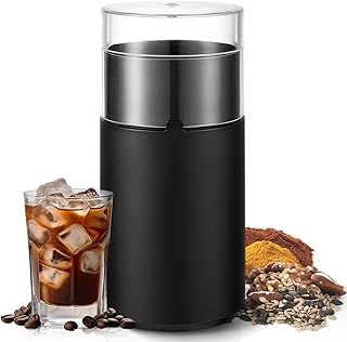 Coffee Grinder Electric - Just Press for 30S to Enjoy Your Coffee - Manual Press Coffee Grinder with Safe 304 Stainless Steel Blades, Fast Grinding for Coffee Beans, Pepper, Grain, Spice, Nuts