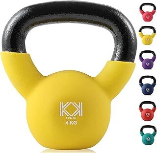 Kettlebells Cast Iron Neoprene Coated Weights Lifting Strength Training Home Gym Exercise