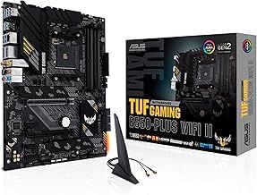 ASUS TUF Gaming B550-PLUS (WI-FI II), AMD B550 (Ryzen AM4) ATX motherboard (PCIe 4.0, dual M.2, 10 DrMOS, DDR4 4400, Intel® WiFi 6, 2.5 Gb Ethernet, HDMI, DisplayPort, USB 3.2 Gen 2 Type-A and Type-C)