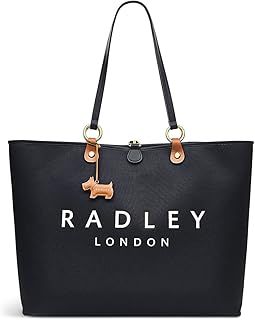 RADLEY London Addison Gardens Responsible Open Top Tote Handbag for Women, Made from Recycled Polyester & Water-based PU Trims, with Large Logo, Tote Bag with Grab Handles