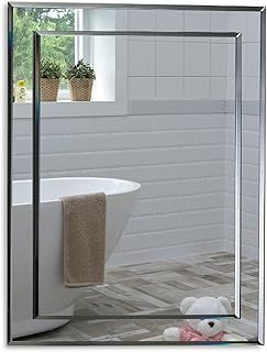 Neue Design Mood® Premium Rectangular Bathroom Mirror Wall Mounted, Double Layer of Glass, Modern & Stylish with Contemporary Bevelled Edges (50cm x 40cm)