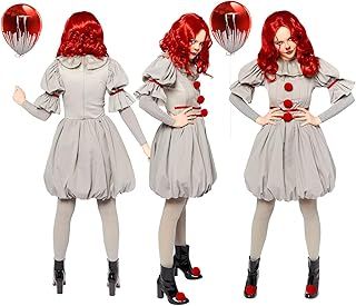 amscan Adults Womens Officially Licensed Warner Bros Pennywise IT Clown Fancy Dress Costume