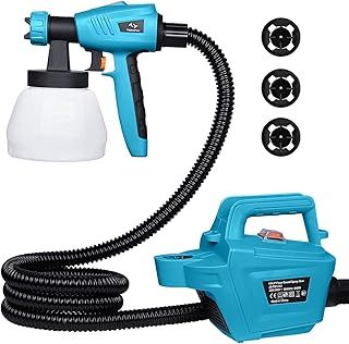 Fence Paint Sprayer Tilswall Pro 800W, Electric HVLP Paint Spray Gun with 3 Nozzle Sizes, 3 Spray Patterns, and 1300ML Detachable Container for Fences, Sheds, Decking, Garden Furniture