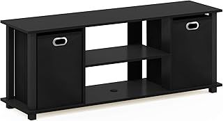 FURINNO TV Entertainment Center, 13054BK/BK, Black/Black, one size, 105.92 (W) x 40.13 (H) x 29.72 (D) cm