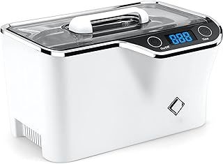 LifeBasis CDS-100 Ultrasonic Cleaner Jewellery Cleaner 600ML 42KHz,Silver Cleaner with Cleaning Basket Watch Stand for Jewelry Necklace Ring Glass Watch Denture Guin-ness Surger Cans（White）