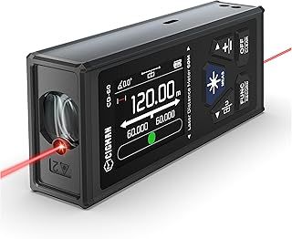 CIGMAN Bilateral Laser Measure Device, 120m/393ft Laser Distance Meter, LCD Display Level Bubble, Portable Laser Measurement Tool, High Accuracy Laser Tool, Rechargeable Battery Built-in