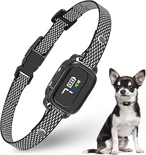 Anti-Bark Collar for Small Dogs, No Shock Anti Barking Collars with 7 Sensitivities, 3 Adjustable Modes Beep & Vibration, IP67 Waterproof - Effective & Humane Small Dogs Bark Collar, Black
