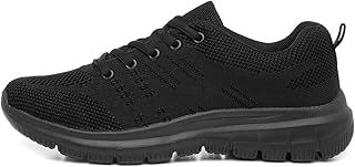Womens Black Lace Up Flat Trainer