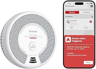 X-Sense Wi-Fi Smoke and Carbon Monoxide Alarm with Replaceable Battery, Smart Combination Detector Compatible with X-Sense Home Security App, SC06-WX, 1-Pack