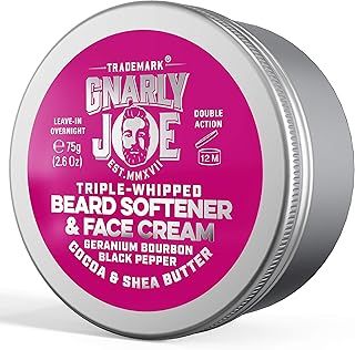 Gnarly Joe Beard Softener and Face Cream. Triple-Whipped Cocoa and Shea Butter. (Peppermint and Highland Pine Scent), 85 ml