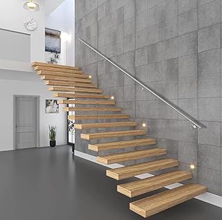 Stairs Staircase Handrail Banister Rail Support Kit 3.6m Satin Stainless Steel 40mm