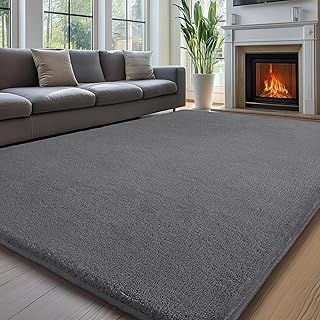 Sour Lemon Carpet Rugs Living Room Large 200x290, Grey Rug for Bedroom Washable Area Rug Anti Slip Fluffy Rug Shaggy Cream Carpets Extra Large Rugs for Living Room Kids Room