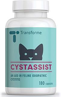 Transforme Cat Cystitis Care, Feline Urinary Tract Food Supplement Support, 180 Sprinkle On Capsules for Cats of All Ages, Cystassist