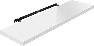 WOLTU High Gloss Floating Shelves,Wall Shelf,CD DVD Storage Corner Shelf, Premium Wooden Shelves for Bedroom LivingRoom kitchen 100x22.9x3.8cm, White, RG9482ws