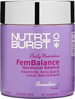 FemBalance Hormone Balance for Women - Vitamin B6, Lemon Balm + Dong Quai - Regulate Hormones, Support Nervous System + Reduce Tiredness - 60 Gummies 1 Month Supply - Suitable for Vegans