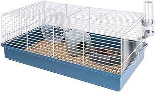 Ferplast CRICETI 11 Large Hamster Cage - Fully Equipped, Spacious Interactive Habitat, Exercise Wheel & Accessories Included - Easy Clean, 57.5x31xh21 cm - Blue