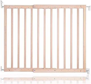 Safetots Chunky Wooden Screw Fit Stair Gate, Natural, 63.5cm - 105.5cm, Wood Baby Gate, Screw Fit Safety Barrier, Stylish Design and Practical Safety Gate, Easy Installation