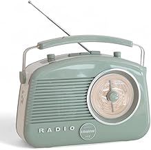 Steepletone Brighton BT Retro Radio With Bluetooth Connectivity, FM MW & LW, Battery & Mains Operated, Headphone Socket, Portable Classic Style (Black)