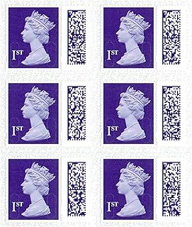 1st Class Stamps (6 Pack) - Self Adhesive UK Letter Postage Stamps for Standard Mail with Barcode - First Class Postage Stamps