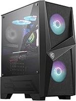 MSI MAG FORGE 100R Mid Tower Gaming Computer Case (Black, 2x 120mm ARGB PWM Fan, 1x 120mm Fan, 1-6 ARGB Hub, Tempered Glass, MSI Center, ATX, mATX, mini-ITX)