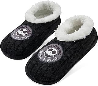Disney Womens Ballerina Slippers with Sherpa Lining, Knitted Non-Slip House Shoes - Gifts for Women
