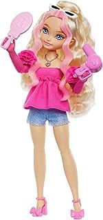 Barbie Dream Besties Playset, Barbie “Malibu” Posable Fashion Doll with Wavy Blonde Hair, 11 Makeup & Hair-Themed Accessories, HYC21