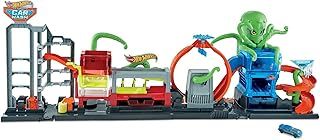 Hot Wheels City Ultimate Octo Car Wash Playset with No-Spill Water Tanks & 1 Color Reveal Car that Transforms with Water, 4+ ft Long, Connects to Other Sets, Gift for Kids 4 Years Old & Up, HBY96