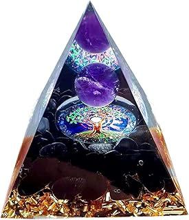 Moonstone Crystal Orgone Pyramid Ogan Crystal Energy Tower Nature Reiki Chakra Crushed Stone Jewelry Flower of Life Crystal Orgonite Pyramid Healing Chakra Pyramid