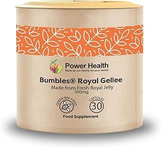 Power Health Bumbles Royal Gellee 500mg – 30 Capsules | Royal Jelly Capsules for Vitality and Wellness | Royal Jelly Pure, Raw | Royal Jelly Nutritional Supplements
