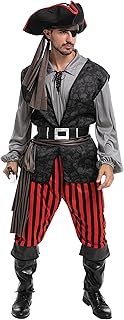 Spooktacular Creations Adult Men Pirate Costume for Halloween, Costume Party, Trick or Treating, Cosplay Party