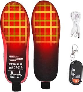 Electric Heated Insoles-Rechargeable, Electric Usb Heated Insoles, Thermal Insoles With Wireless Remote, Foot Warmer/Keep Feet Warm,3 Temperature Adjustment, Cutting Heated Shoes Insoles Size 35-46