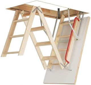 Wooden 3 Section Timber Folding Loft Ladder Attic Stairs. Frame Size W60cm x L120cm Height up to 280cm & Insulated Hatch - Free Next Day UK Delivery (Orders Placed Before 1pm)