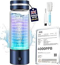 Lozltx 4.0 Upgrade Hydrogen Water Bottle with Brush - SGS Certified 4000PPB - Double Hydrogen Content - 2025 Advanced SPE PEM Technique - Countertop Manual Operation
