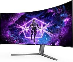 AOC Agon Pro AG456UCZD - 45 Zoll OLED WQHD Curved Gaming Monitor, 240 Hz, 0.03 ms GtG, HDR10, FreeSync Prem. Pro, G-Sync comp. (3440x1440, HDMI 2.0, DisplayPort 1.4, USB-C (90 W PD), USB Hub) schwarz