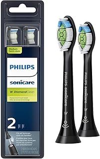 Genuine Philips Sonicare Diamondclean Replacement Toothbrush Heads, HX6062/95, Brushsync Technology, Black 2-pk