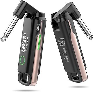 Wireless Guitar System,LEKATO Wireless Guitar Transmitter Receiver with 70 Channels,<3ms Low Latency Rechargeable Digital Audio Guitar Cable Cordless Bass Jack Lead for Electric Guitars,Bass,KeyBoard