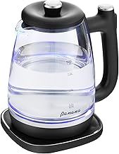 Panana Electric Kettle 1.8L,1200W Fast Boil Glass Kettle with Blue LED, Auto Shut-Off and Boil-Dry Protection, BPA-Free, Heat Resistant Handle