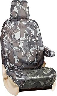 TAILORED FOR Ford Transit Custom Heavy Duty Van Replacement Driver Seat Cover Protector - 2013 2014 2015 2016 2017 2018 2019 2020 2021 2022 (Grey Camouflage)