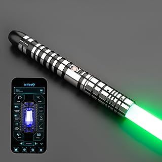 G4E Lightsaber with Bluetooth App, Smooth Swing, 16 Sound fonts, Infinite RGB Colour Change, Motion Control. Upgraded RGB v3.0. Light Saber For Adults and Cosplay. (2-Tone RGB (Black))