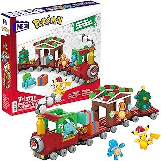 MEGA Pokémon Action Figure Building Toys, Holiday Train with 373 Pieces, 4 Poseable Characters, Gift Idea for Kids, HHP69,Multi-coloured,Medium