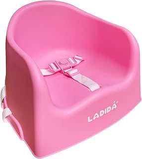 LADIDA Portable Booster Seat, Travel High Chair, Suitable for Feeding and Dining (Pink) 416