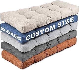 ROFIELTY Custom Bench Cushion,Bench Cushion Indoor,10cm Window Seat Cushion Silk Floss Memory Foam Resilience Foam Bench Seat Pad Garden Furniture Cushions Bench Cushions（Tufted Style）