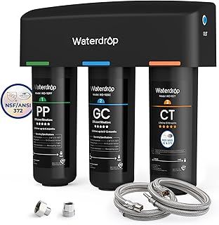 Waterdrop TSA Under Sink Water Filter System, 3-Stage High Capacity Water Filtration System, NSF/ANSI 42 Certified,Reduce PFAS, PFOA/PFOS, Reduce Lead, Chlorine, Bad Taste
