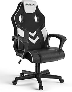 bigzzia Gaming Chair Ergonomic Computer Chair Height Adjustment with Fixed Armrest (Classic, Black/blue)